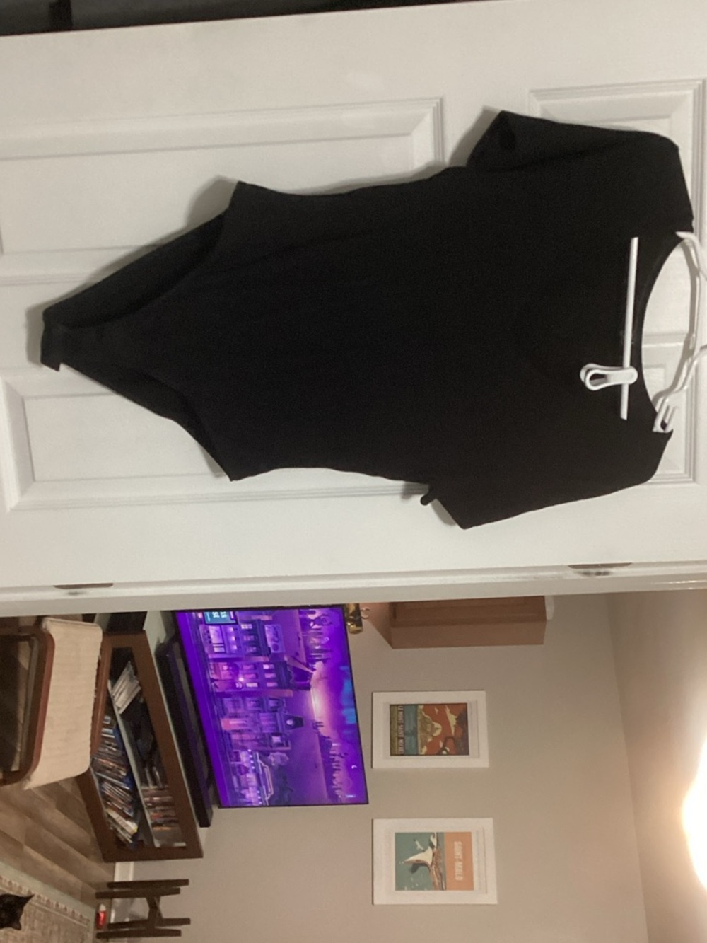 SHEIN Black Short Sleeve Scoop Neck Bodysuit